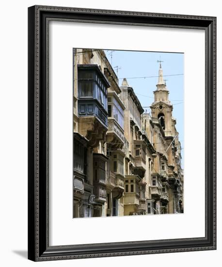 Balconies, St Pauls Street, Valletta, Malta-Peter Thompson-Framed Photographic Print