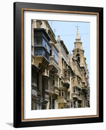 Balconies, St Pauls Street, Valletta, Malta-Peter Thompson-Framed Photographic Print