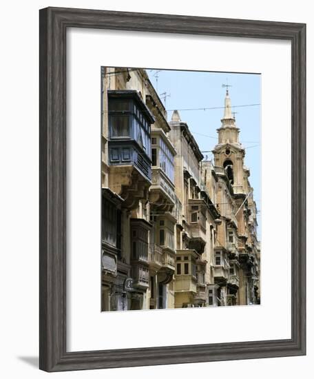 Balconies, St Pauls Street, Valletta, Malta-Peter Thompson-Framed Photographic Print