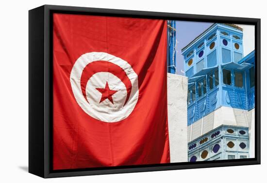 Balcony and Window, Sidi Bou Said, Tunisia, North Africa-Nico Tondini-Framed Premier Image Canvas