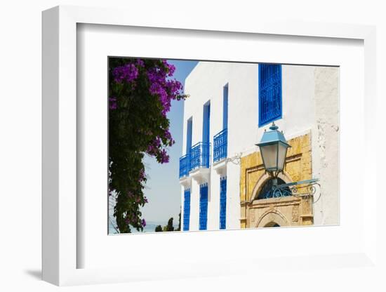 Balcony and Window, Sidi Bou Said, Tunisia, North Africa-Nico Tondini-Framed Photographic Print