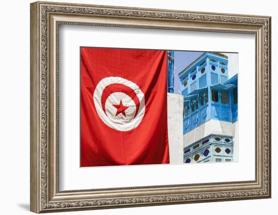 Balcony and Window, Sidi Bou Said, Tunisia, North Africa-Nico Tondini-Framed Photographic Print