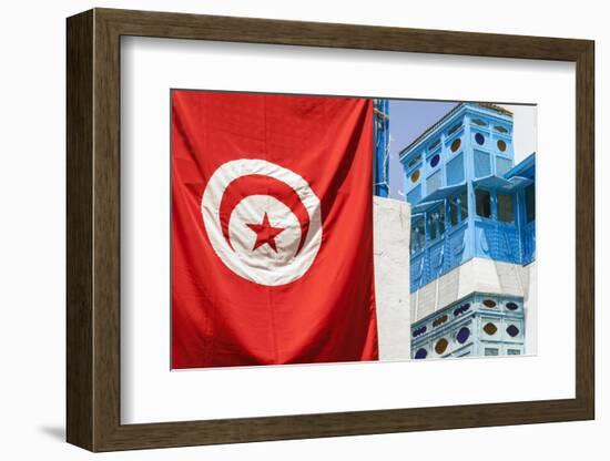 Balcony and Window, Sidi Bou Said, Tunisia, North Africa-Nico Tondini-Framed Photographic Print