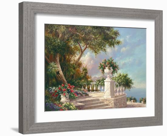 Balcony at Lake Como-Art Fronckowiak-Framed Art Print