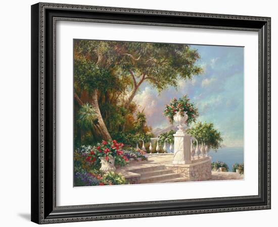 Balcony at Lake Como-Art Fronckowiak-Framed Art Print