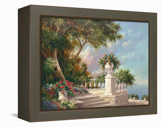 Balcony at Lake Como-Art Fronckowiak-Framed Stretched Canvas