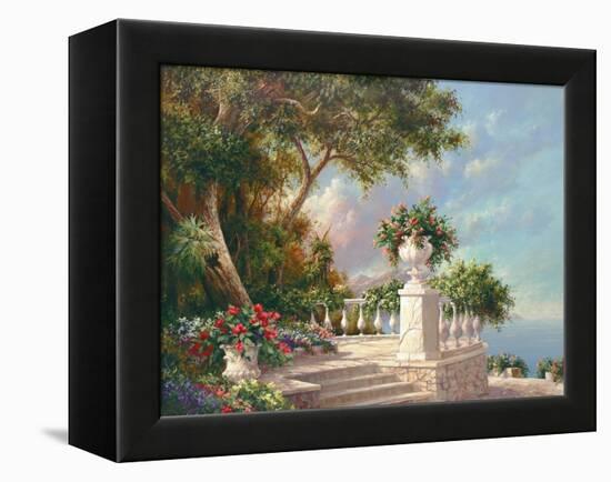 Balcony at Lake Como-Art Fronckowiak-Framed Stretched Canvas