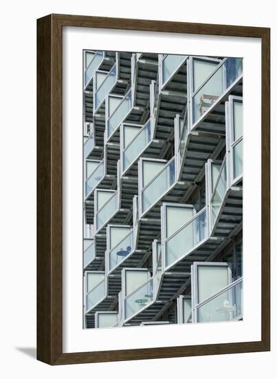 Balcony Detail, Abito Housing, Salford Quays, Manchester, England, UK-David Barbour-Framed Photo