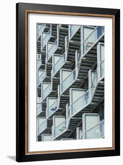 Balcony Detail, Abito Housing, Salford Quays, Manchester, England, UK-David Barbour-Framed Photo