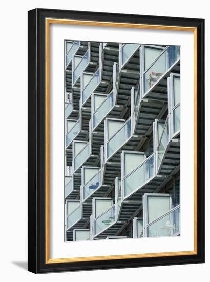 Balcony Detail, Abito Housing, Salford Quays, Manchester, England, UK-David Barbour-Framed Photo