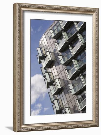 Balcony Detail, Abito Housing, Salford Quays, Manchester, England, UK-Martine Hamilton Knight-Framed Photo