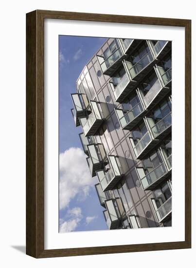 Balcony Detail, Abito Housing, Salford Quays, Manchester, England, UK-Martine Hamilton Knight-Framed Photo