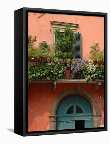 Balcony Garden in Historic Town Center, Verona, Italy-Lisa S. Engelbrecht-Framed Premier Image Canvas