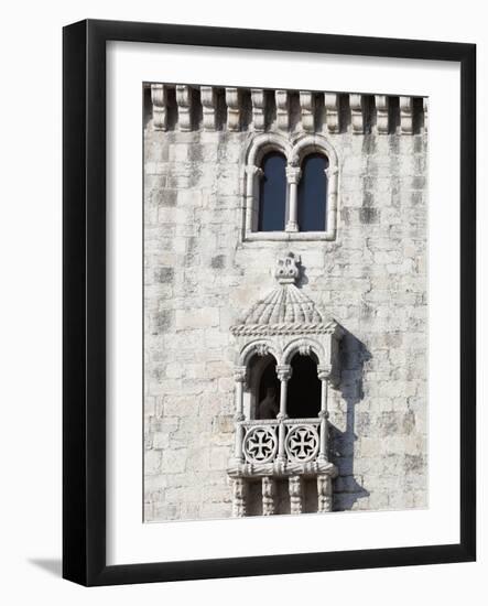 Balcony of Torre de Belem, UNESCO World Heritage Site, Belem, Lisbon, Portugal, Europe-Stuart Black-Framed Photographic Print