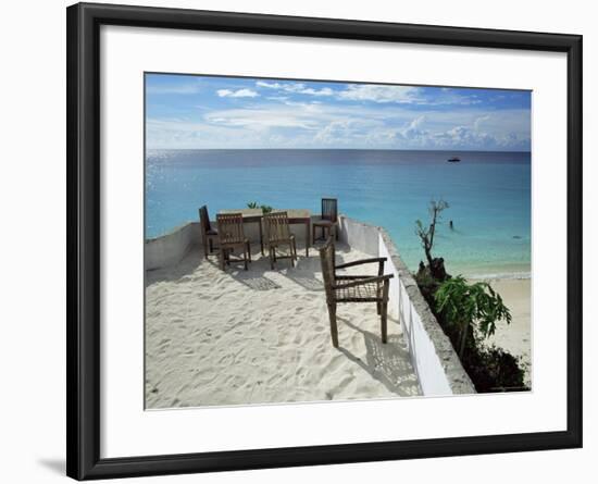 Balcony Overlooking Indian Ocean, Nungwi Beach, Island of Zanzibar, Tanzania, East Africa, Africa-Yadid Levy-Framed Photographic Print