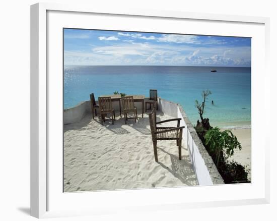 Balcony Overlooking Indian Ocean, Nungwi Beach, Island of Zanzibar, Tanzania, East Africa, Africa-Yadid Levy-Framed Photographic Print