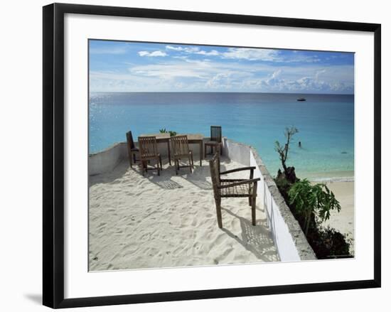 Balcony Overlooking Indian Ocean, Nungwi Beach, Island of Zanzibar, Tanzania, East Africa, Africa-Yadid Levy-Framed Photographic Print