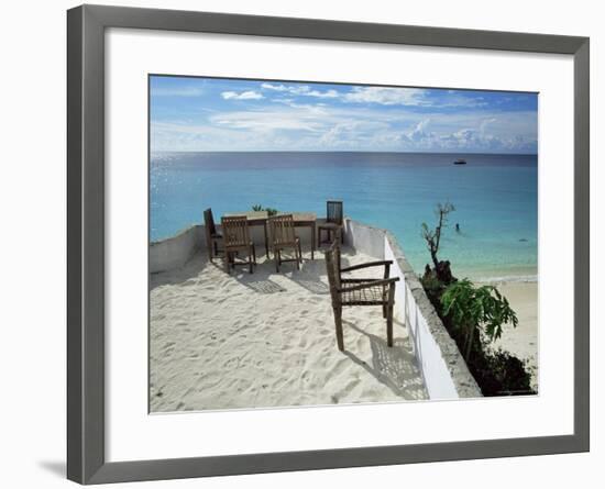 Balcony Overlooking Indian Ocean, Nungwi Beach, Island of Zanzibar, Tanzania, East Africa, Africa-Yadid Levy-Framed Photographic Print