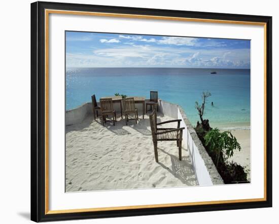 Balcony Overlooking Indian Ocean, Nungwi Beach, Island of Zanzibar, Tanzania, East Africa, Africa-Yadid Levy-Framed Photographic Print