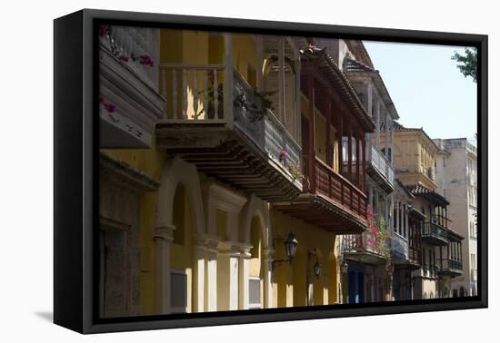 Balcony Perspective of Residential Houses in Cartagena De Indias, Colombia-Natalie Tepper-Framed Stretched Canvas