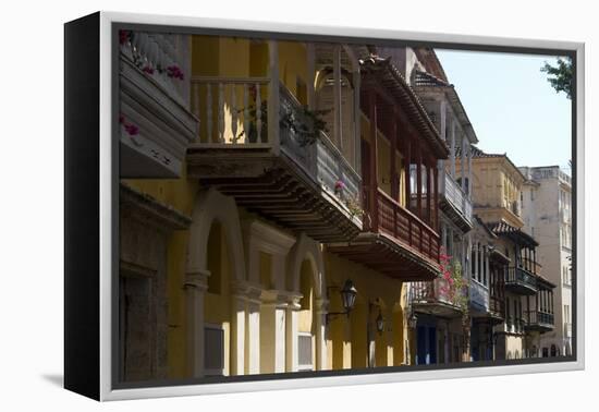 Balcony Perspective of Residential Houses in Cartagena De Indias, Colombia-Natalie Tepper-Framed Stretched Canvas