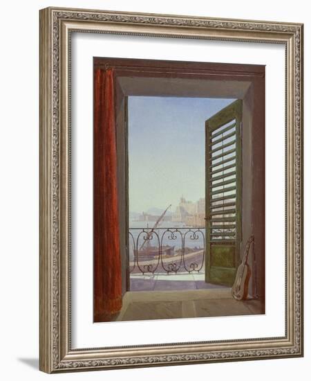 Balcony Room with a View of the Bay of Naples, C. 1829-Carl Gustav Carus-Framed Giclee Print
