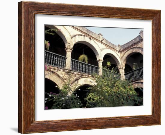 Balcony with Flowers and Trees, Puerto Rico-Greg Johnston-Framed Photographic Print