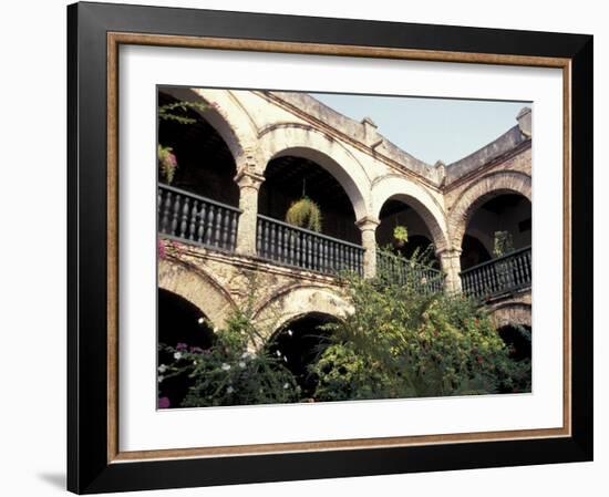 Balcony with Flowers and Trees, Puerto Rico-Greg Johnston-Framed Photographic Print