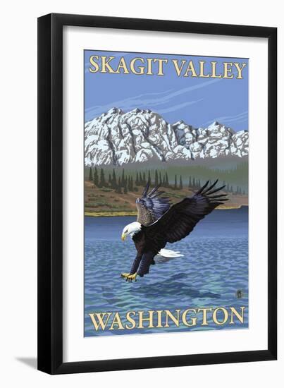 Bald Eagle Diving, Skagit Valley, Washington-Lantern Press-Framed Art Print