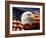 Bald Eagle Head and American Flag-Joseph Sohm-Framed Photographic Print