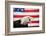 Bald Eagle Squawking with American Flag-W. Perry Conway-Framed Photographic Print