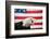 Bald Eagle Squawking with American Flag-W. Perry Conway-Framed Photographic Print