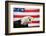 Bald Eagle Squawking with American Flag-W. Perry Conway-Framed Photographic Print