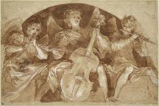 Trois anges musiciens dans une lunette-Baldassare Franceschini-Framed Premier Image Canvas