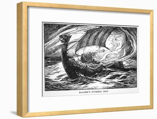 'Balder's Funeral Ship', 1925-Unknown-Framed Giclee Print