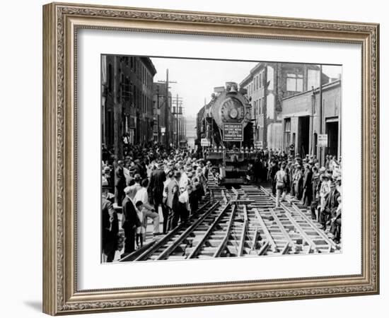 Baldwin Locomotive Down Vine Street, Philadelphia, Pennsylvania-null-Framed Photo