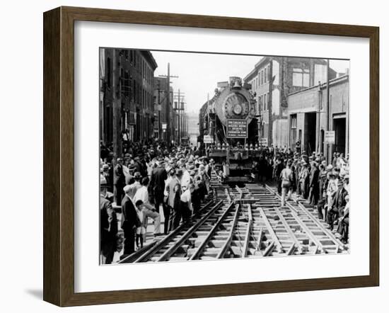 Baldwin Locomotive Down Vine Street, Philadelphia, Pennsylvania-null-Framed Photo