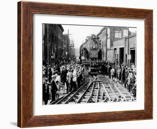 Baldwin Locomotive Down Vine Street, Philadelphia, Pennsylvania-null-Framed Photo