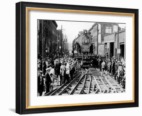 Baldwin Locomotive Down Vine Street, Philadelphia, Pennsylvania-null-Framed Photo