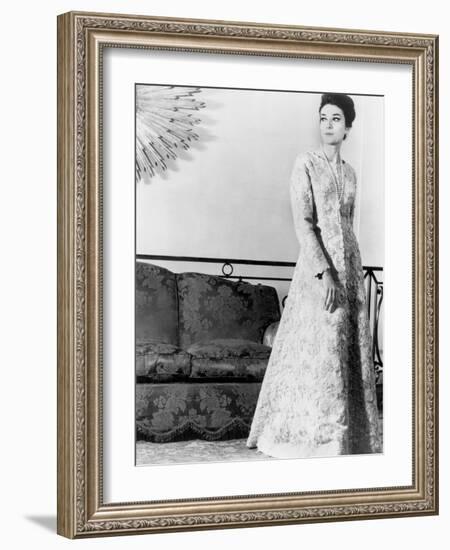 Balenciaga Lace Dress November 03, 1963-null-Framed Photo