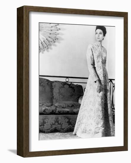 Balenciaga Lace Dress November 03, 1963-null-Framed Photo