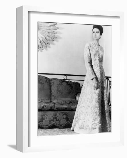 Balenciaga Lace Dress November 03, 1963-null-Framed Photo