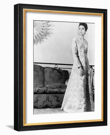 Balenciaga Lace Dress November 03, 1963-null-Framed Photo