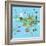 Bali Indonesia Map and Travel Eps 10 Format-Sajja-Framed Art Print