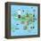 Bali Indonesia Map and Travel Eps 10 Format-Sajja-Framed Stretched Canvas