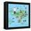 Bali Indonesia Map and Travel Eps 10 Format-Sajja-Framed Stretched Canvas