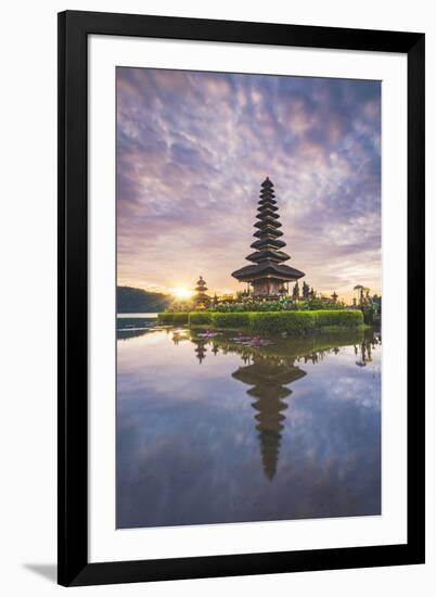 Bali, Indonesia, South East Asia. Pura Ulun Danu Bratan water temple at the edge of Lake Bratan.-Marco Bottigelli-Framed Photographic Print