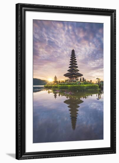 Bali, Indonesia, South East Asia. Pura Ulun Danu Bratan water temple at the edge of Lake Bratan.-Marco Bottigelli-Framed Photographic Print