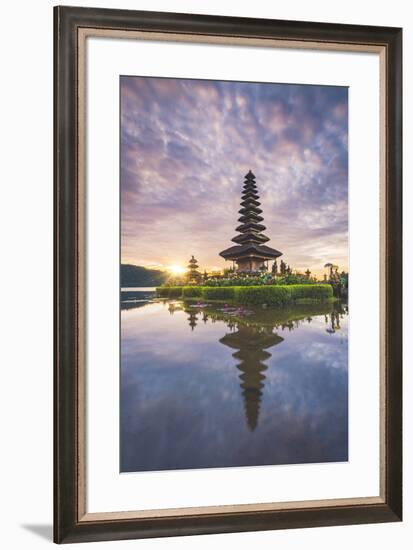 Bali, Indonesia, South East Asia. Pura Ulun Danu Bratan water temple at the edge of Lake Bratan.-Marco Bottigelli-Framed Photographic Print