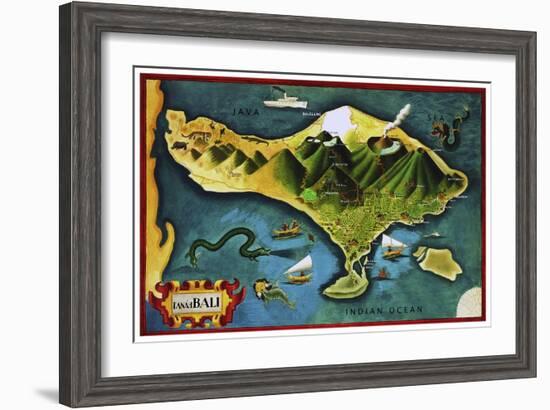 Bali Province Of Indonesia-Vintage Lavoie-Framed Giclee Print